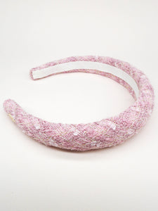 Pink tweed headband - Naomi