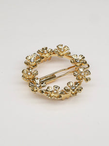 Little Olivia gold round flower hair clip (3.5 cm)