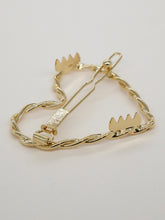 Valentine heart hair clip, gold (5 cm)