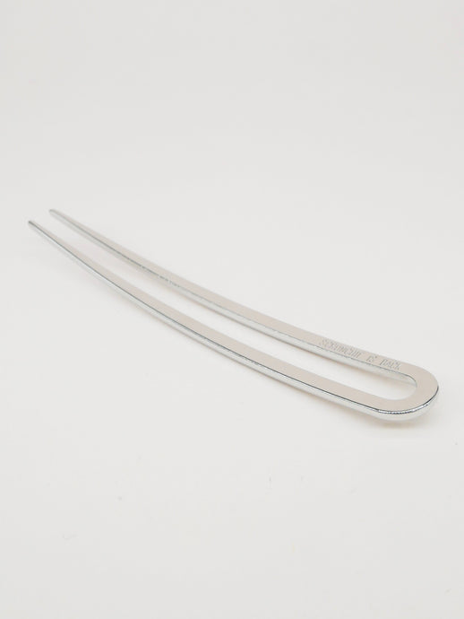 Large minimalist silver bun pick - Dafné (10cm)