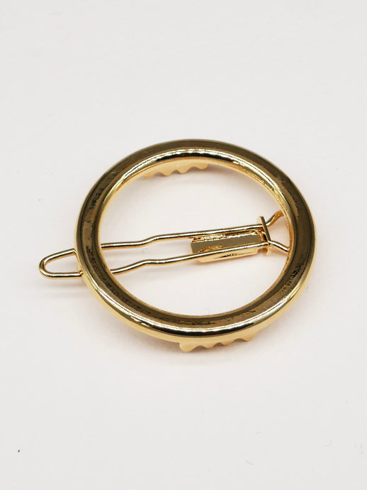 Round smooth gold hair clip - Little Alice (3.5 cm)