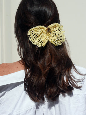 Yellow crochet bow - Ginette