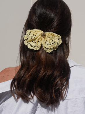 Yellow crochet bow - Gisèle