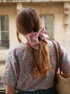 Barrette noeud Camille - Rose