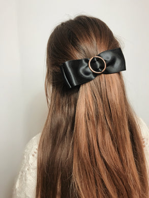 Ornella hair bow - Black satin