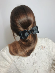 Ornella hair bow - Black satin