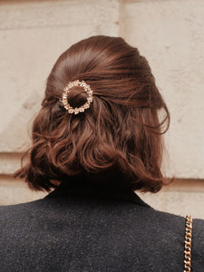 Flower round hair clip - Gold Olivia (5 cm)