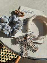 Grey-blue tweed bow - Garance